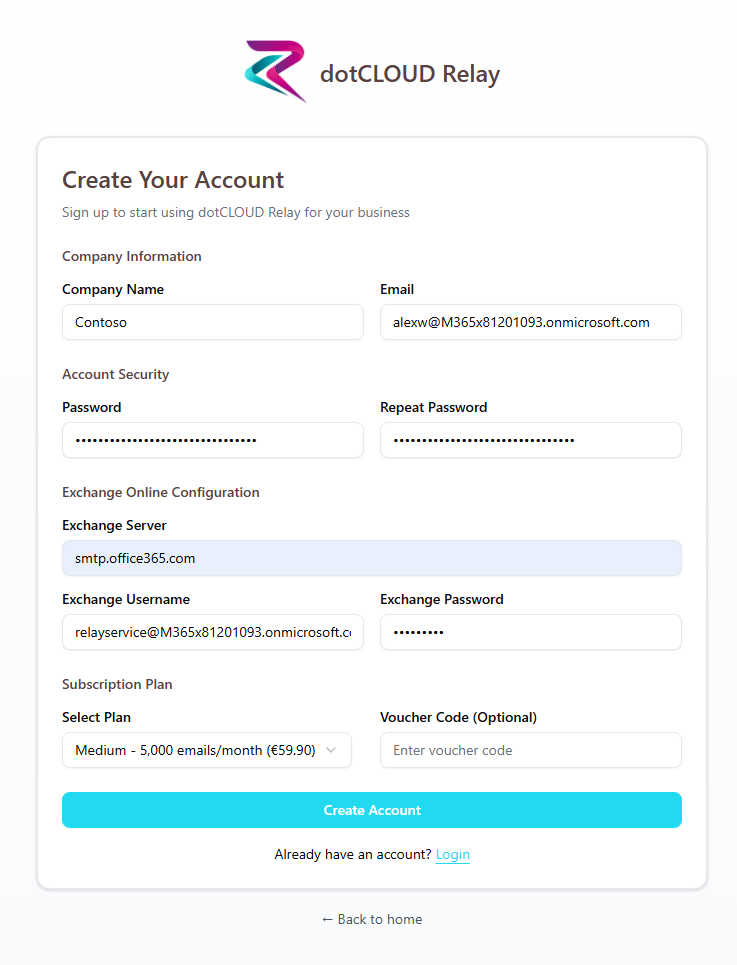Step 2 - Registration Form